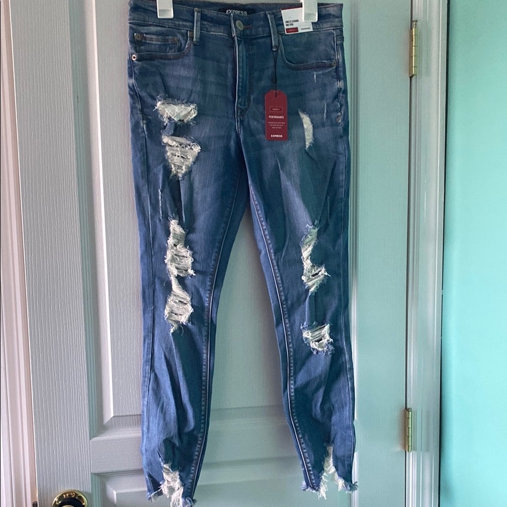 Distressed Blue Jeans